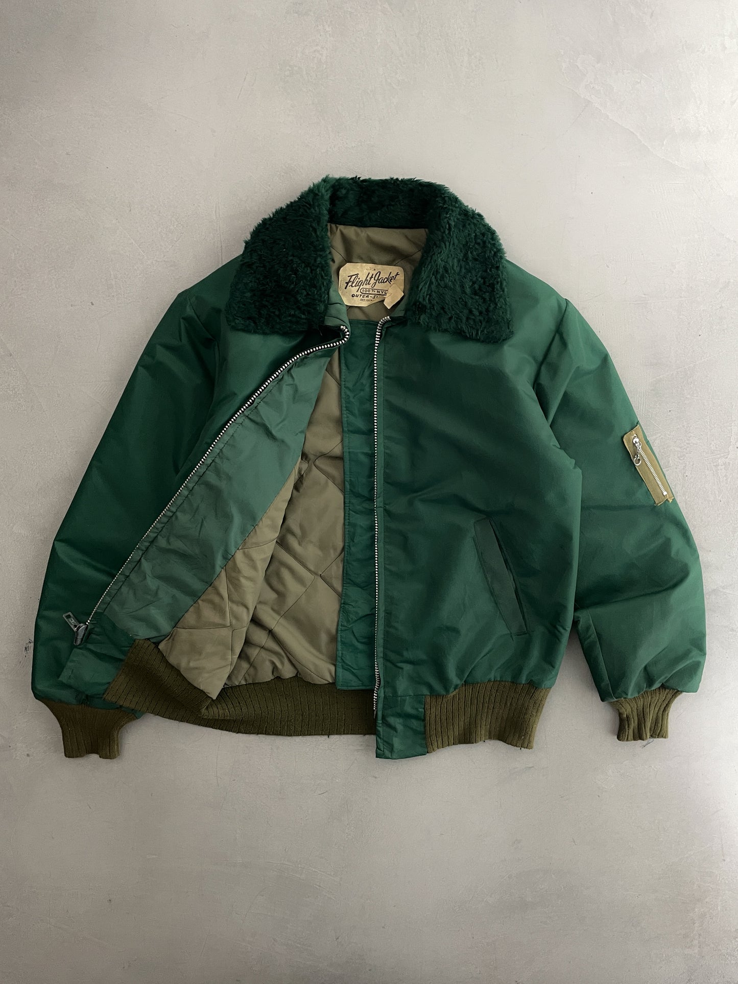 1970's Fleece Collar Flight Jacket [S]