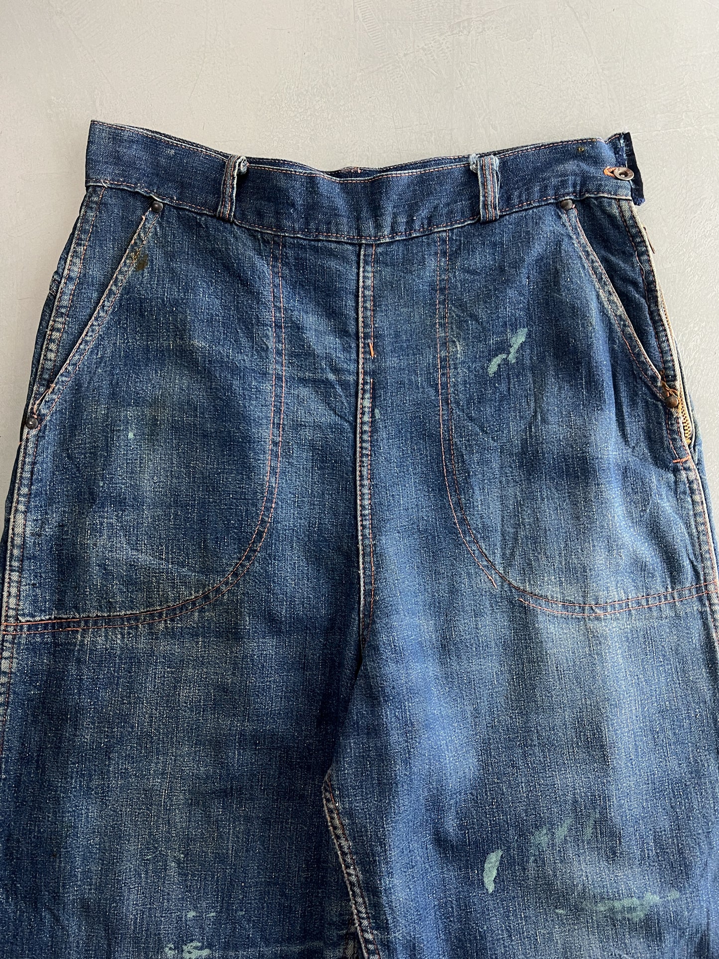 50's Flannel Lined Side-Zip Jeans [30"]