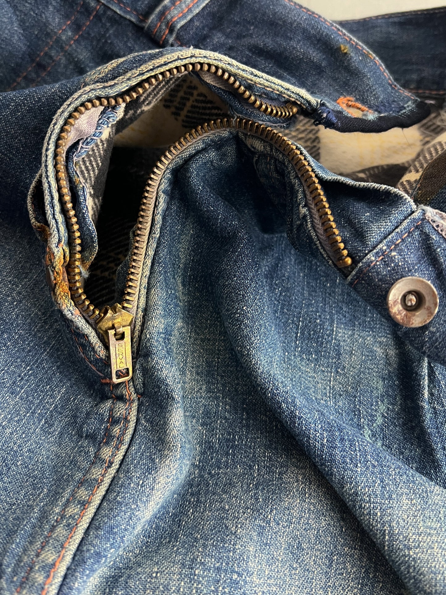 50's Flannel Lined Side-Zip Jeans [30"]