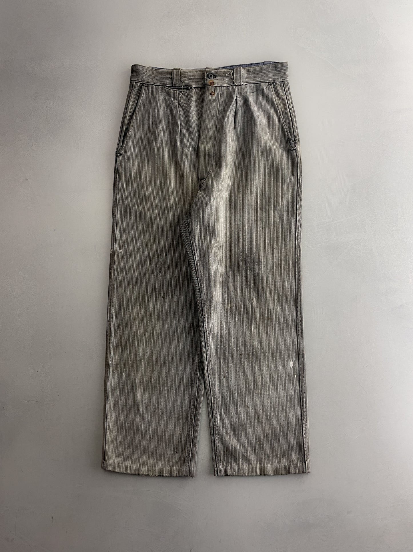 1940's French Salt n Pepper Work Pants [30"]