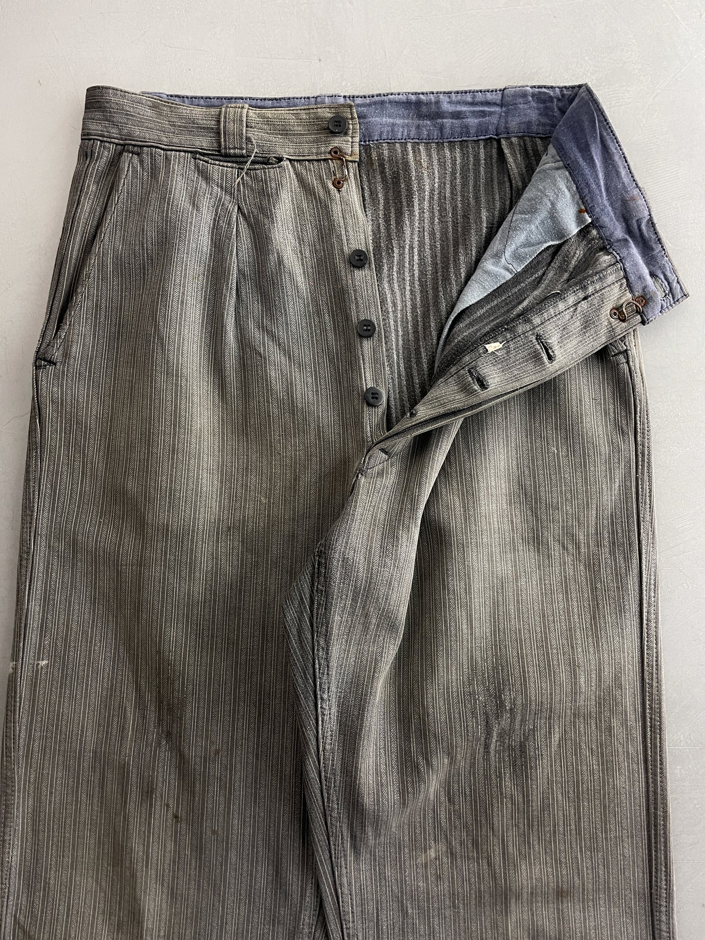 1940's French Salt n Pepper Work Pants [30"]