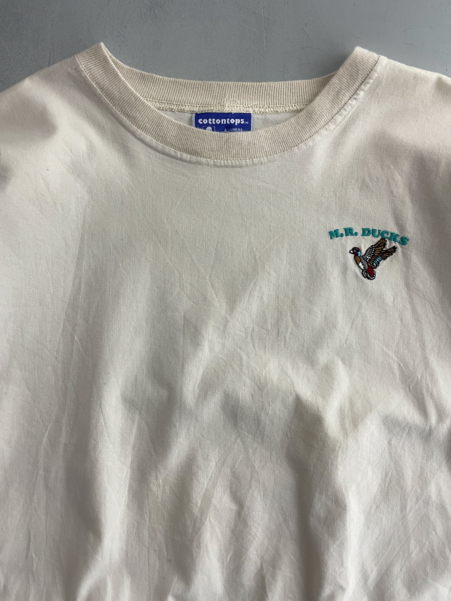 MR Ducks Embroidered Short Sleeve Cotton Sweatshirt [L/XL]