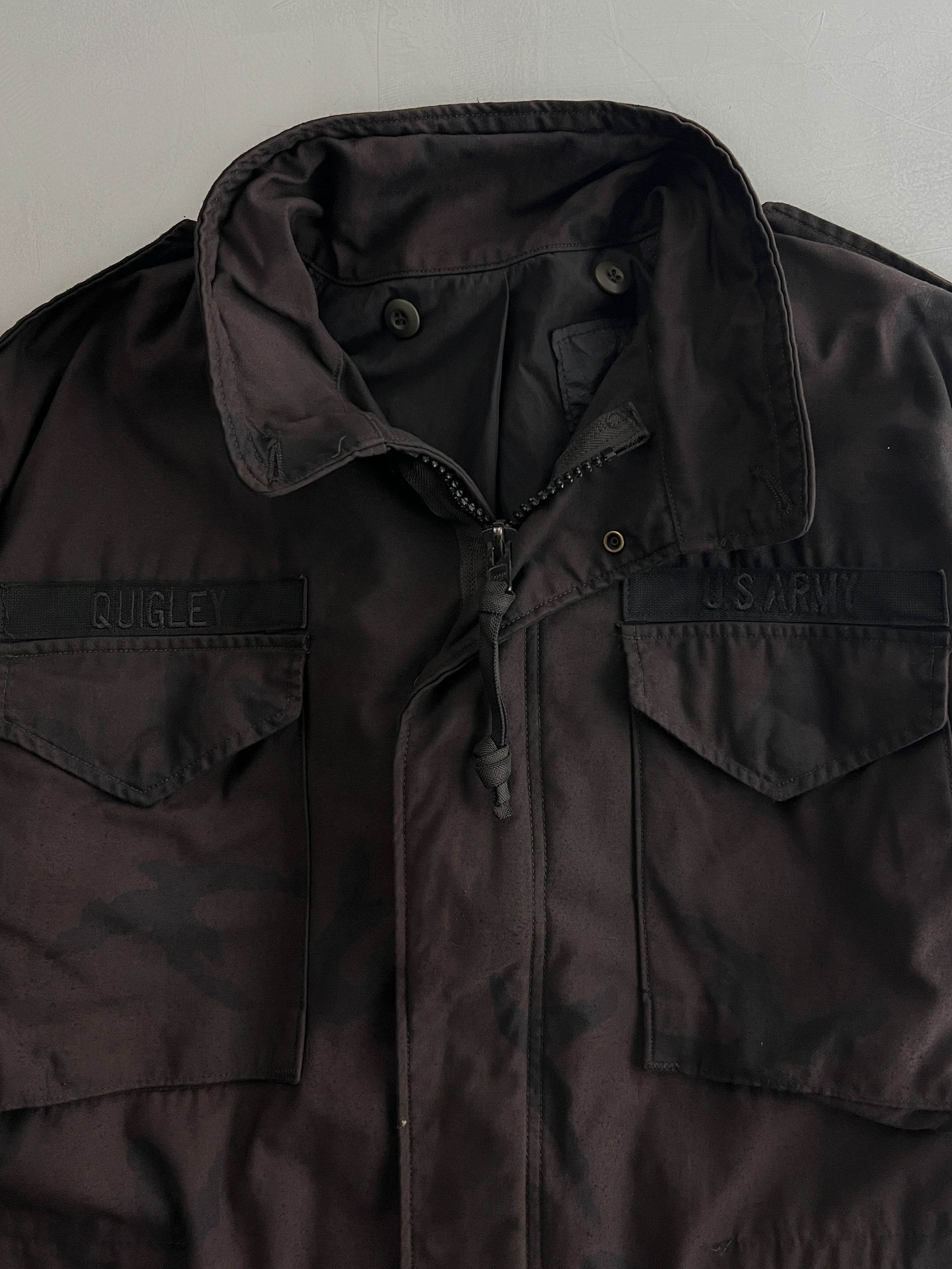 DENIM HOOD VARSITY JACKET INDIGO Quigley