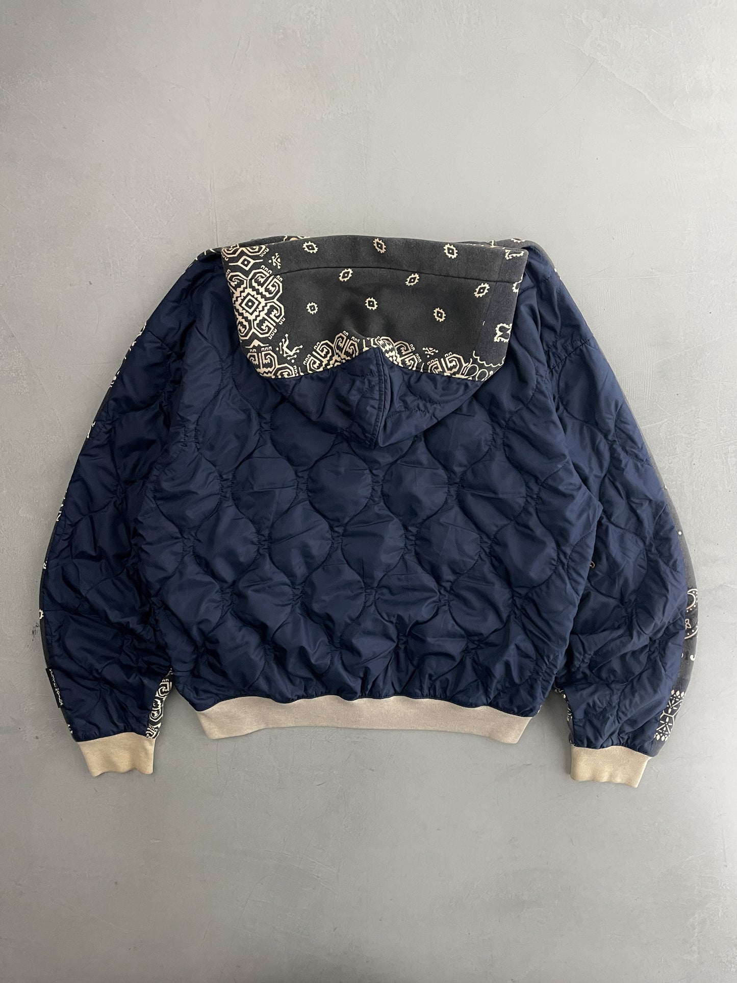 KAPITAL Half Quilted Bandana Zip Up Hoodie [L/XL]