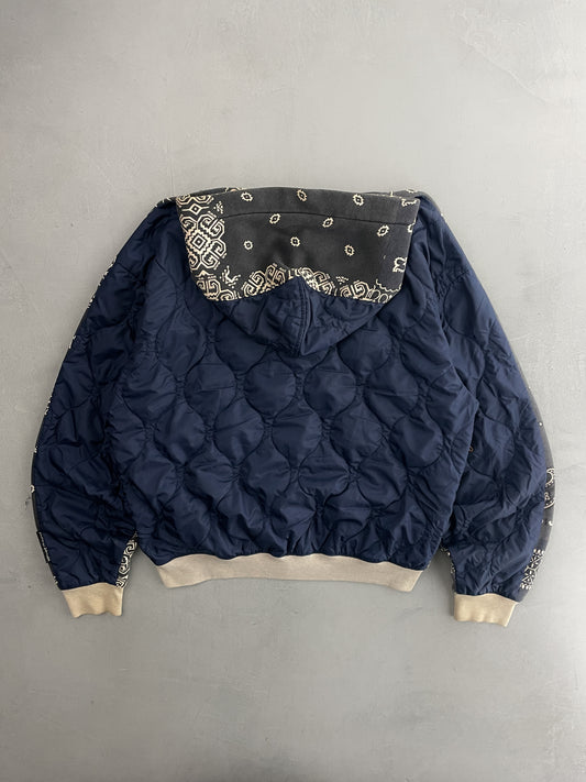 KAPITAL Half Quilted Bandana Zip Up Hoodie [L/XL]