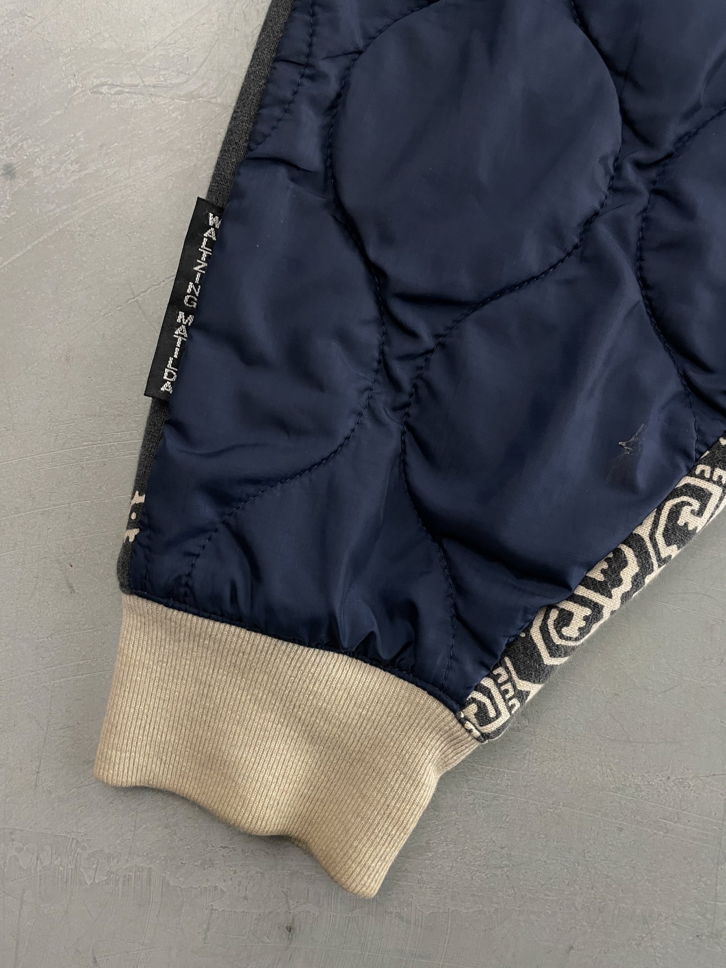 KAPITAL Half Quilted Bandana Zip Up Hoodie [L/XL]