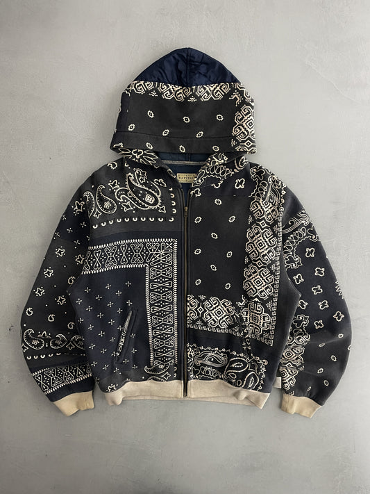 KAPITAL Half Quilted Bandana Zip Up Hoodie [L/XL]