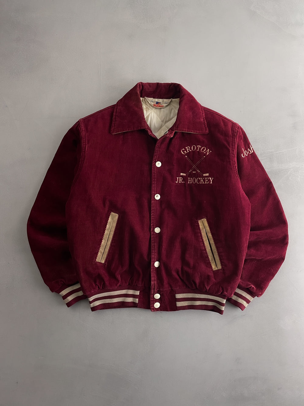 Groton Jr. Hockey Cord Varsity Jacket [S]