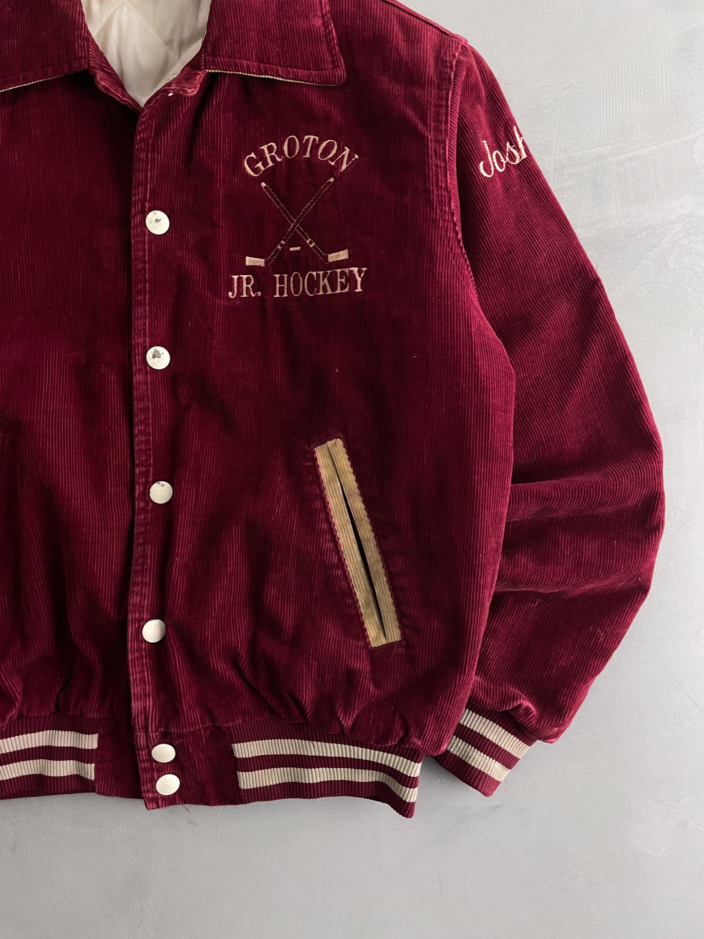 Groton Jr. Hockey Cord Varsity Jacket [S]