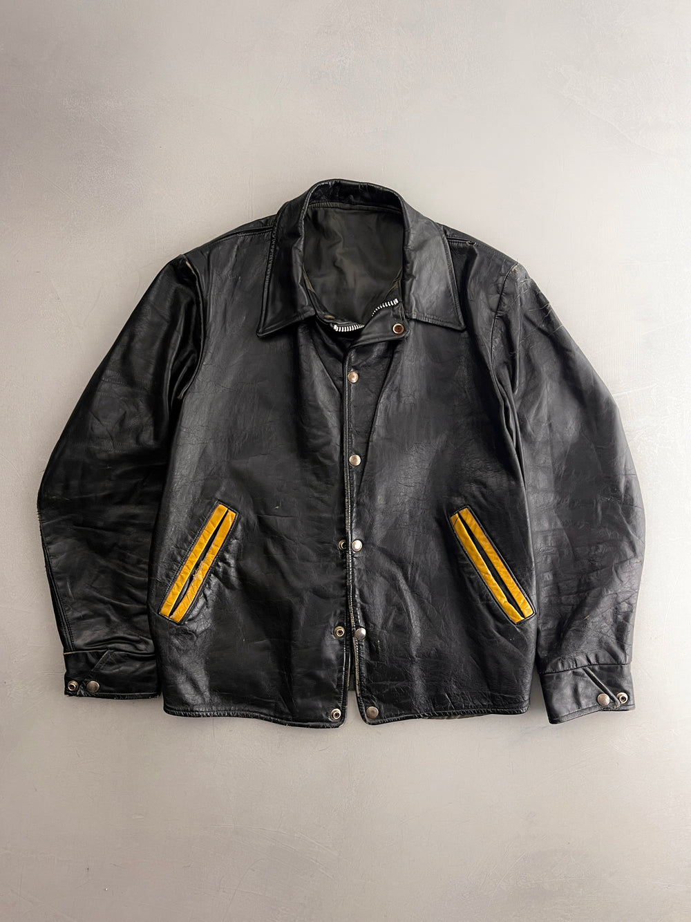 70's Leather Law Enforcement Jacket [M]