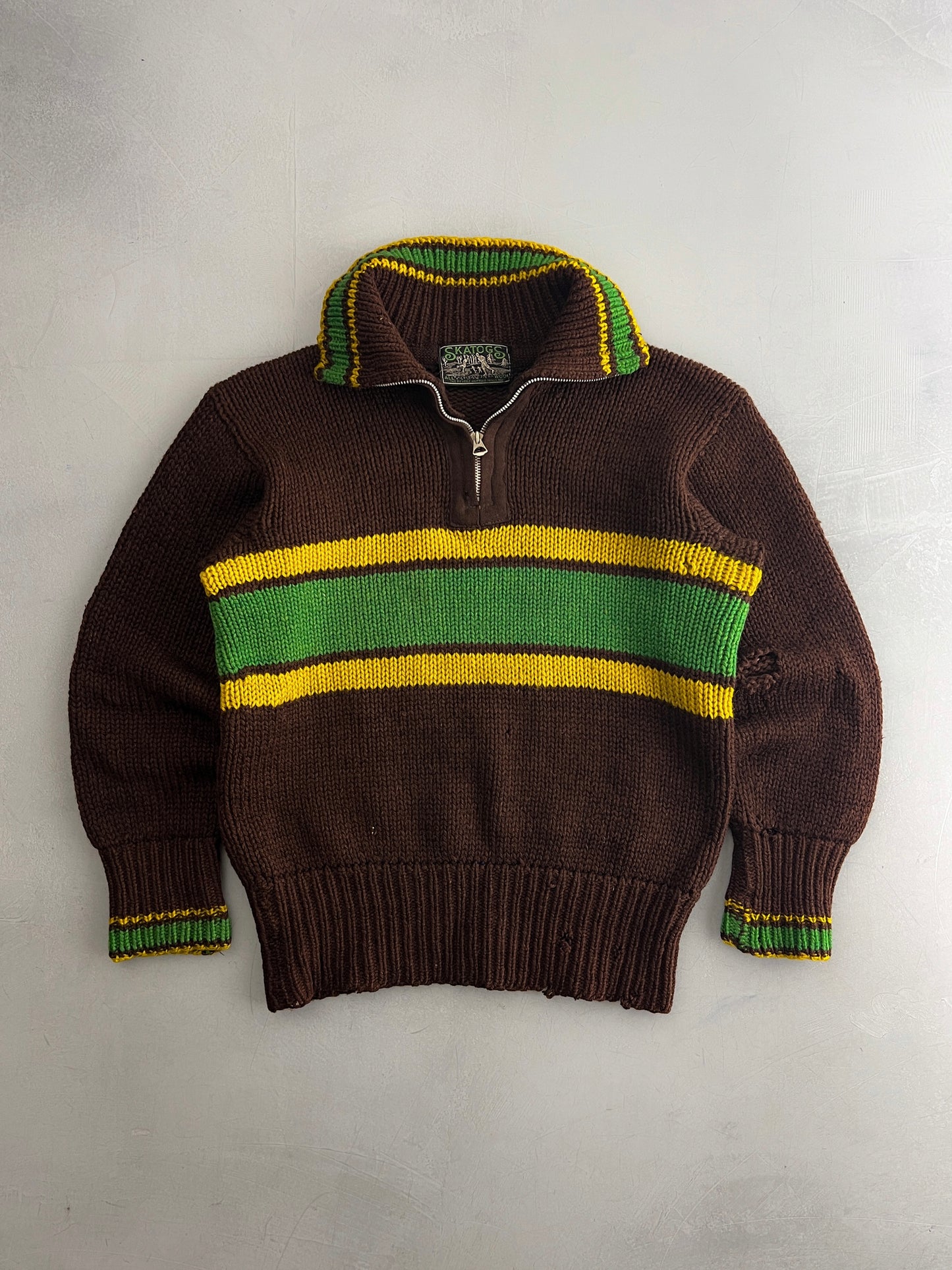 50's Skatogs Quarter Zip Wool Pullover [XS]