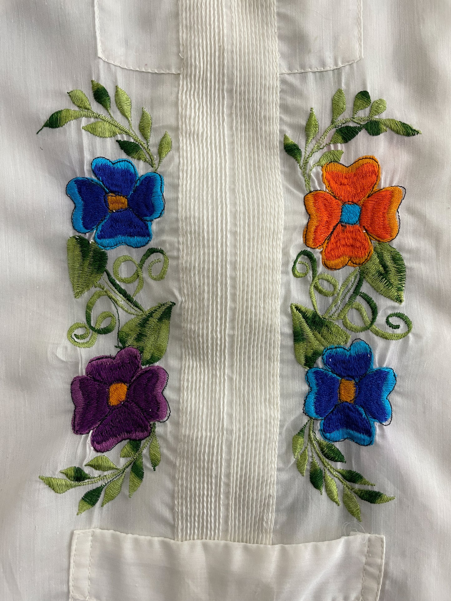 Embroidered Floral Cuban Shirt [XL]