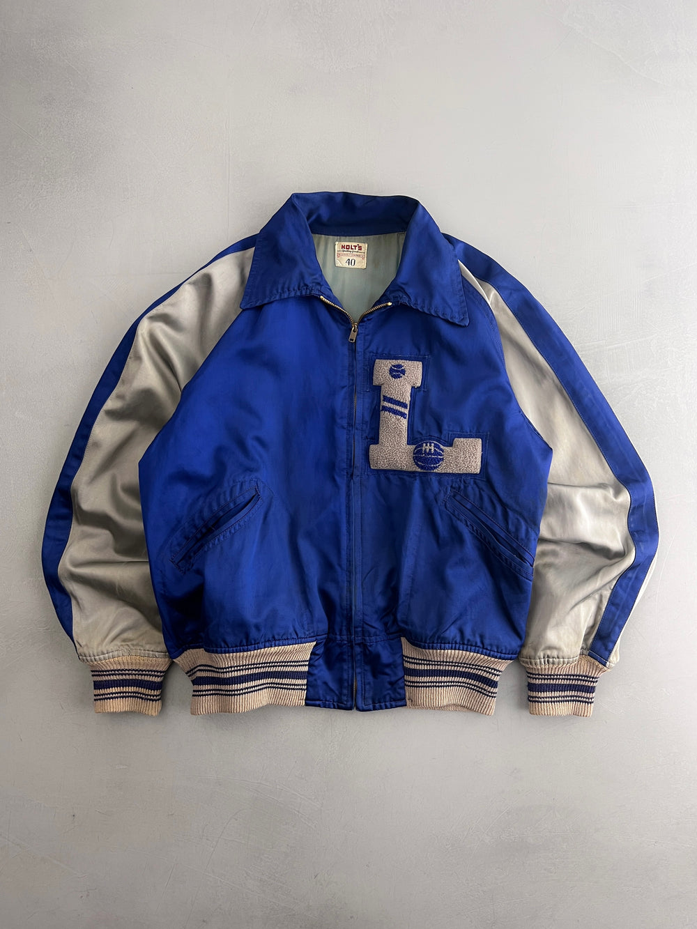 60's Holt's Satin Varsity Jacket [M]