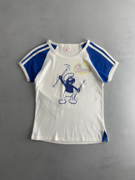 '82 Airbrushed Smurf Jersey Tee [S]