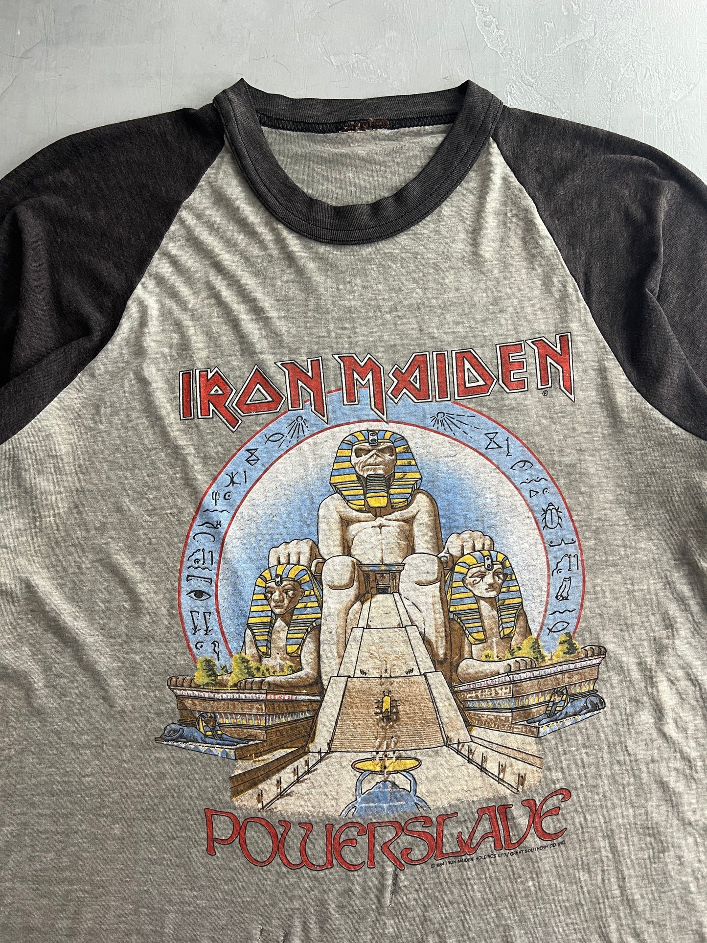 '84 Iron Maiden 'Powerslave' Raglan Tee [L/XL]