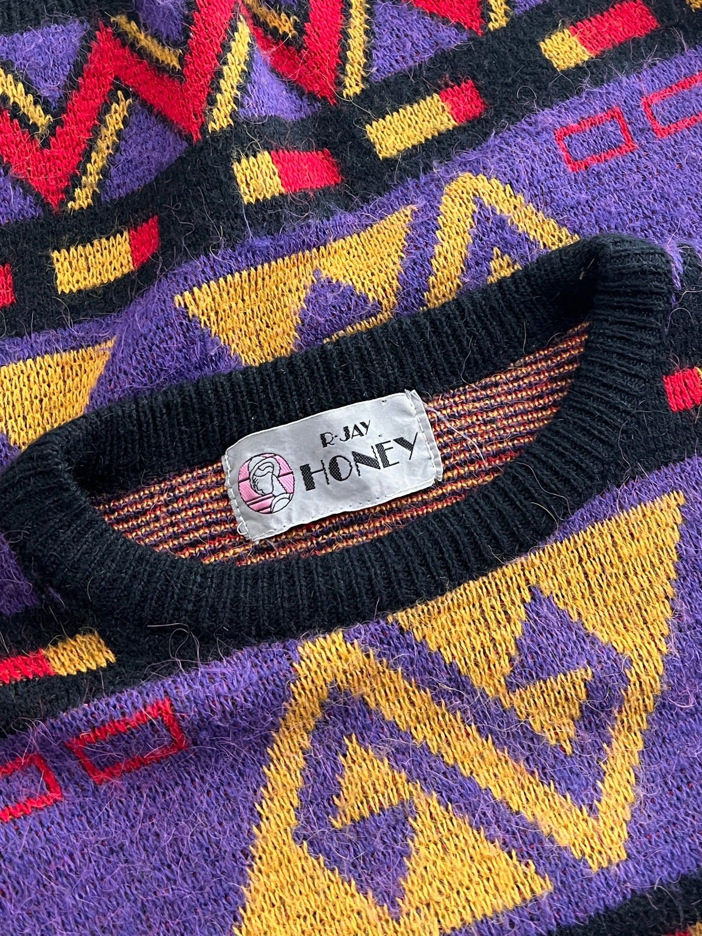 'Honey' Multi-Coloured Mo-Hair Sweater [M]
