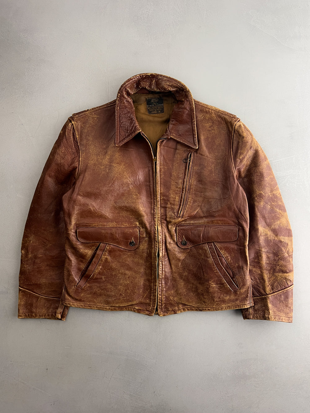 50's/60's Horse Hide Leather Jacket [L]