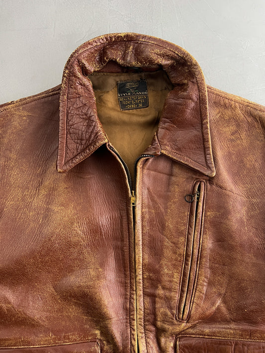 50's/60's Horse Hide Leather Jacket [L]