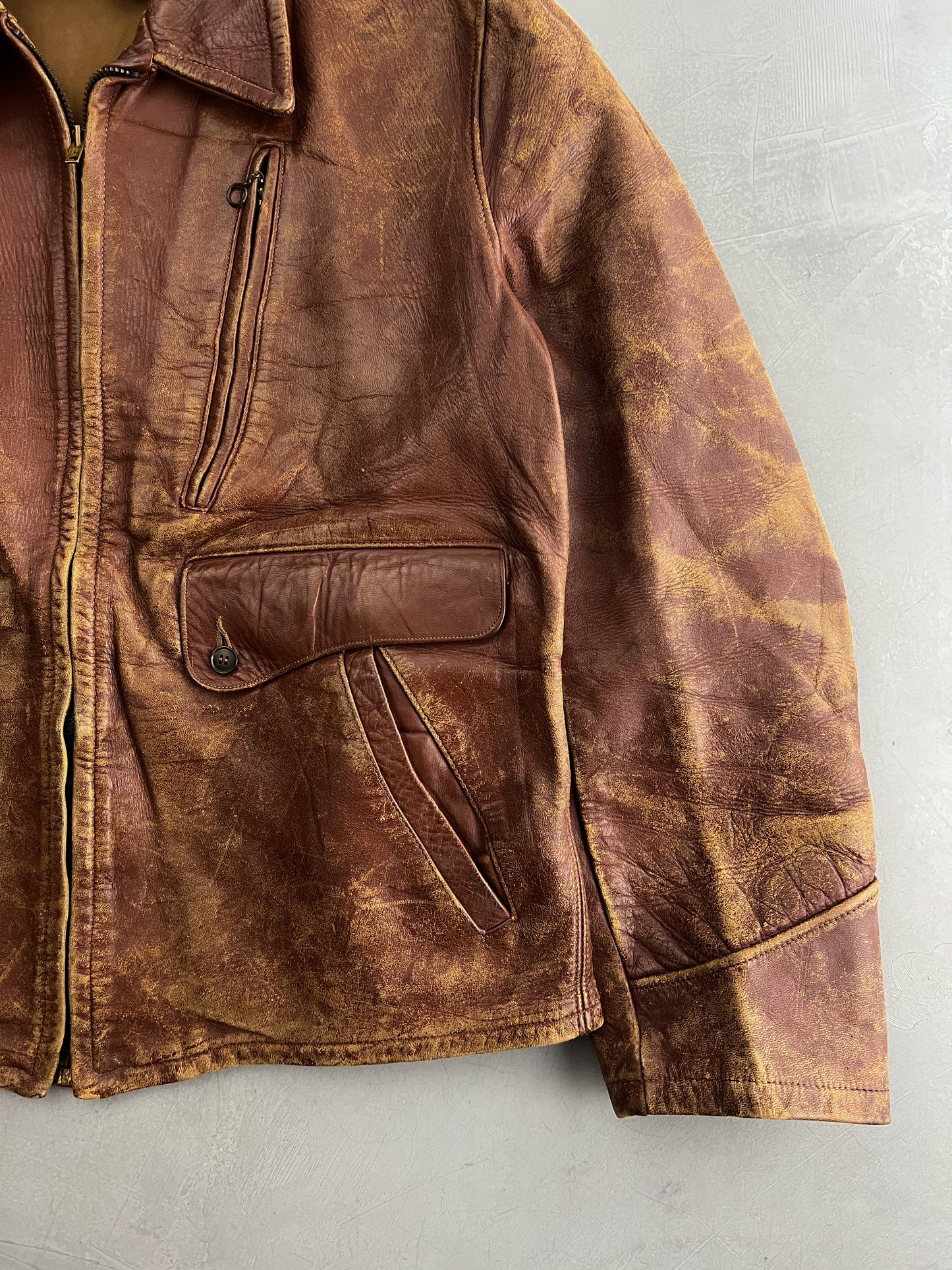 50's/60's Horse Hide Leather Jacket [L]