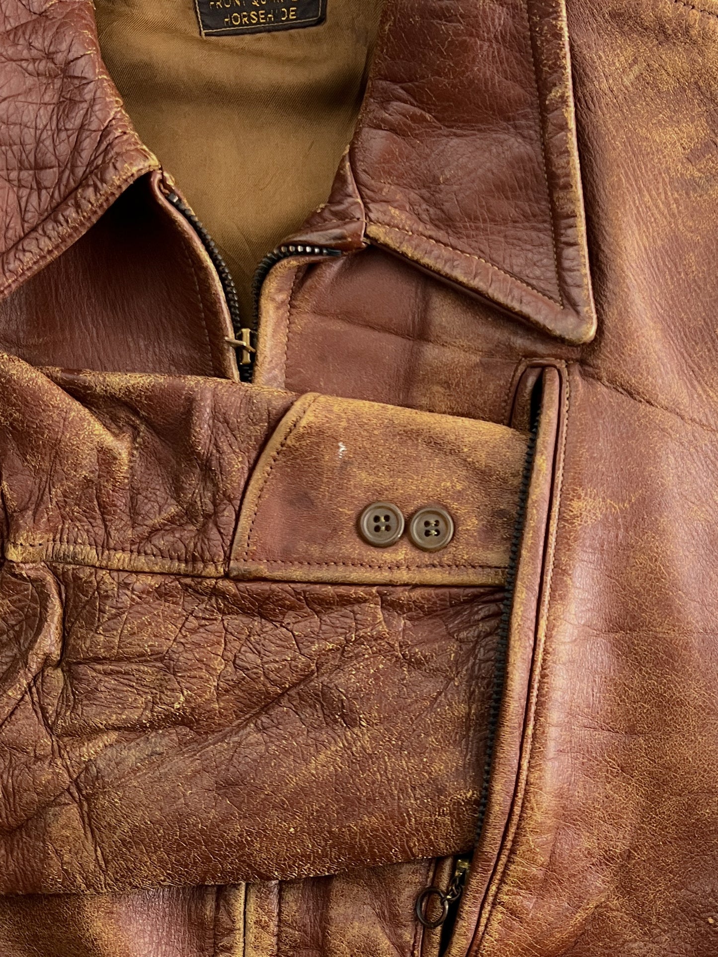 50's/60's Horse Hide Leather Jacket [L]