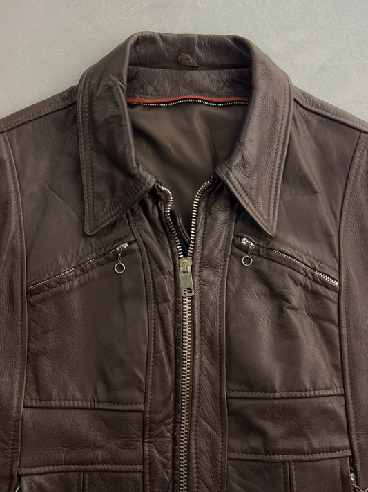 70's Leather Motocycle Jacket [M]