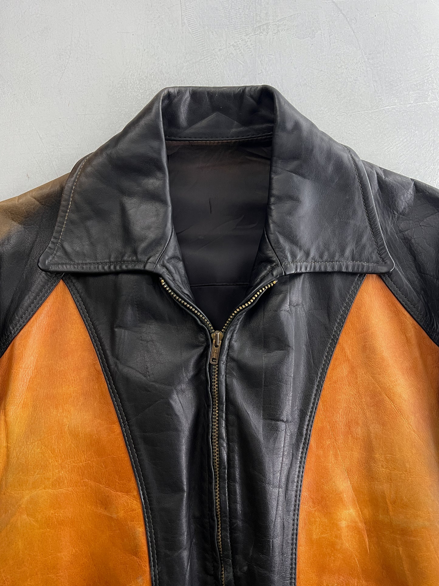 60's Two-Tone California Leather Jacket [L]