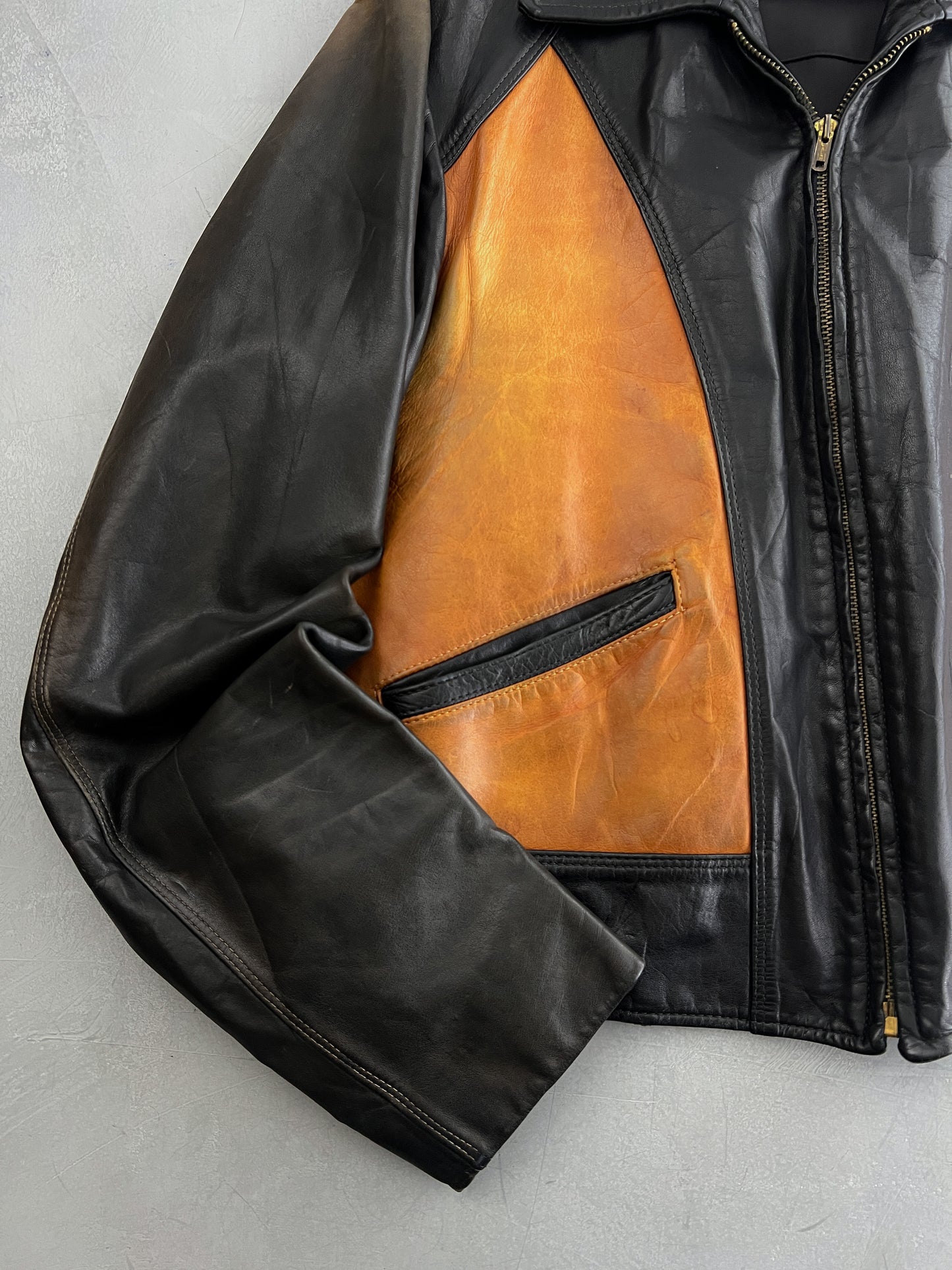 60's Two-Tone California Leather Jacket [L]