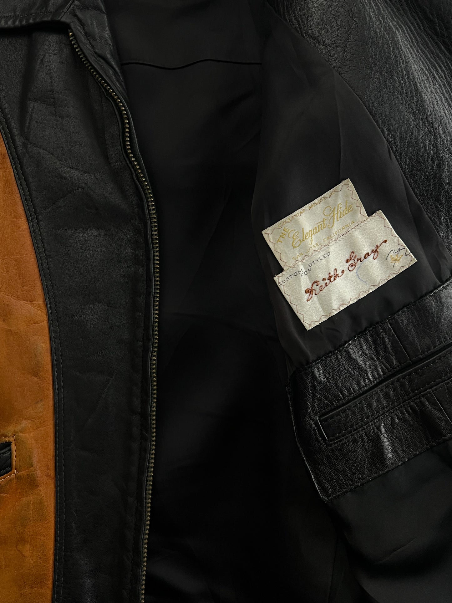 60's Two-Tone California Leather Jacket [L]