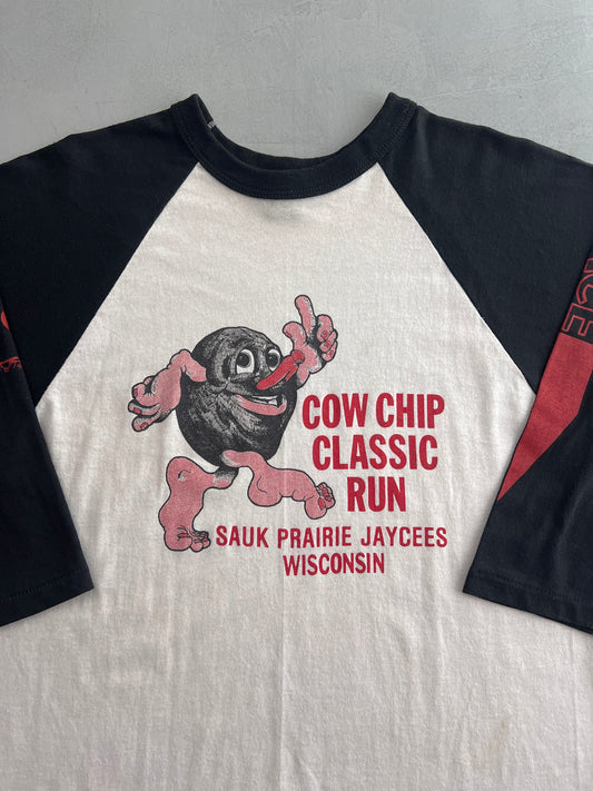 'Cow Chip Classic Run' Raglan Tee [L]