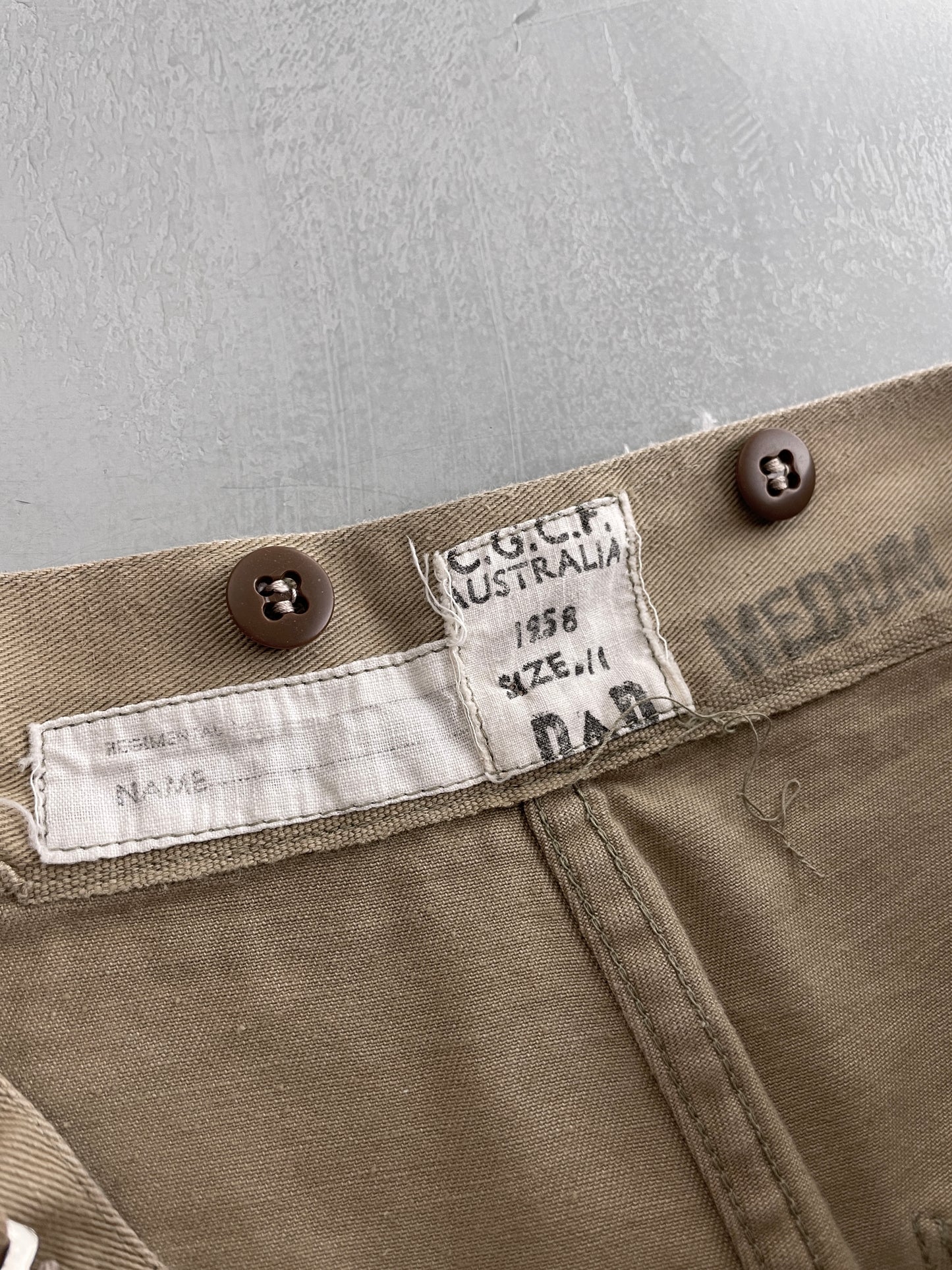 50's Aus Military Press Stud Pants [32"]