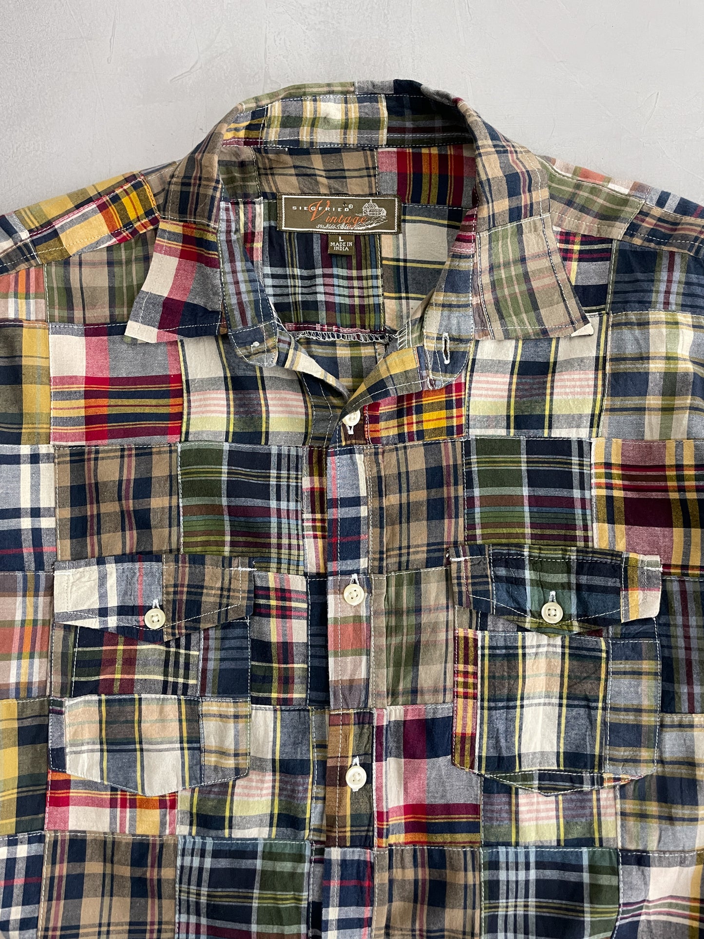 Siegfried Plaid Patchwork Shirt [L]