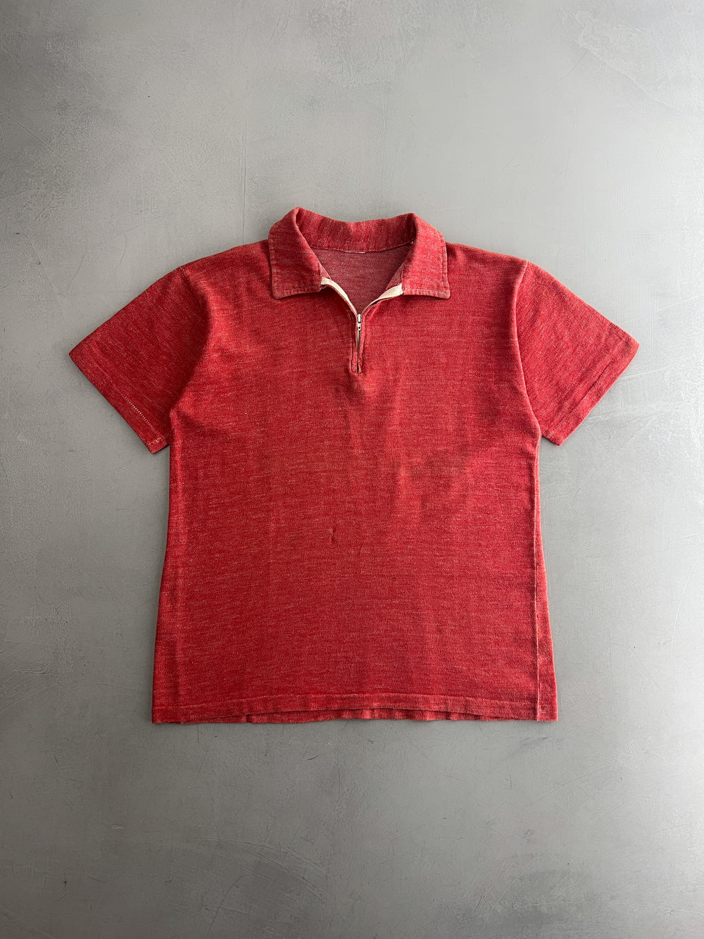 70's 1/4 Zip Polo Shirt [S]