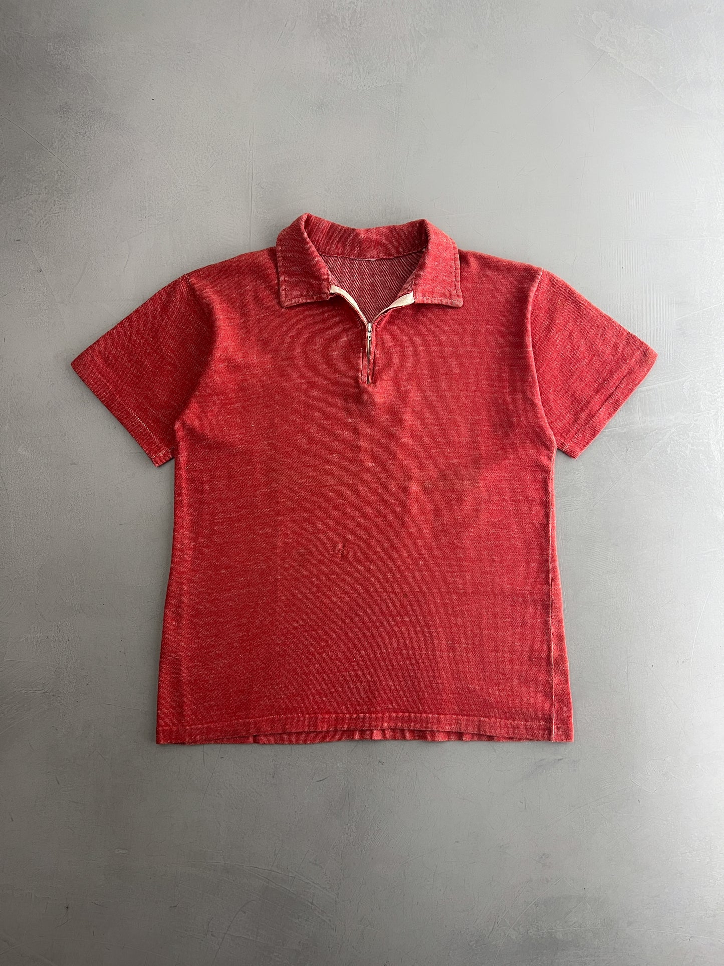 70's 1/4 Zip Polo Shirt [S]