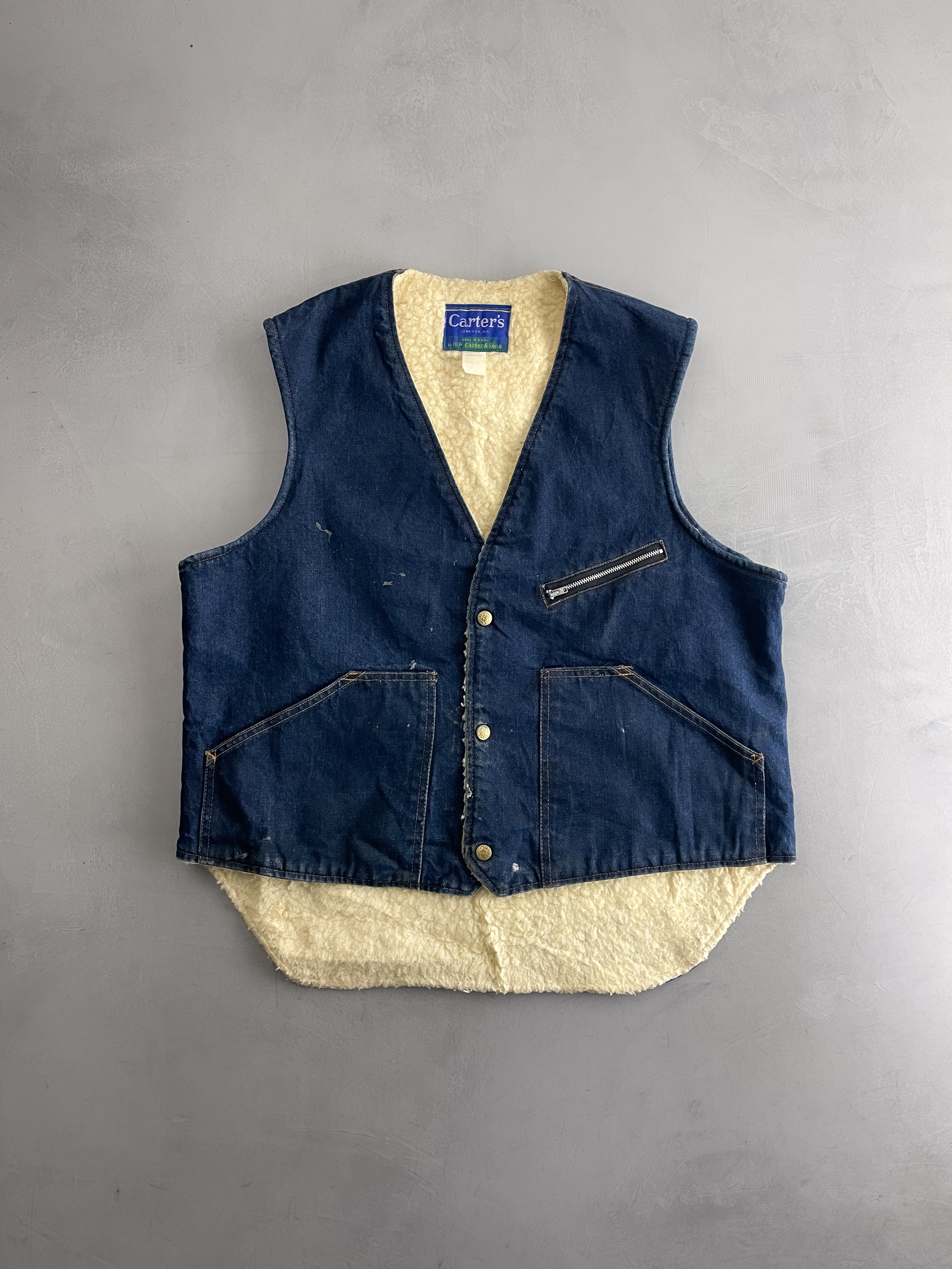 60 s Carters Denim Work Vest XL