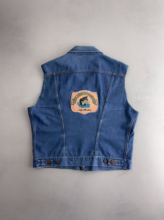 Made In USA Wrangler Denim Vest [L]