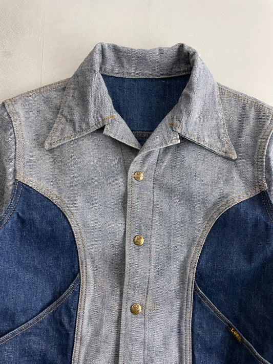 70's Lee Reversible 2-Tone Denim Jacket [XS]