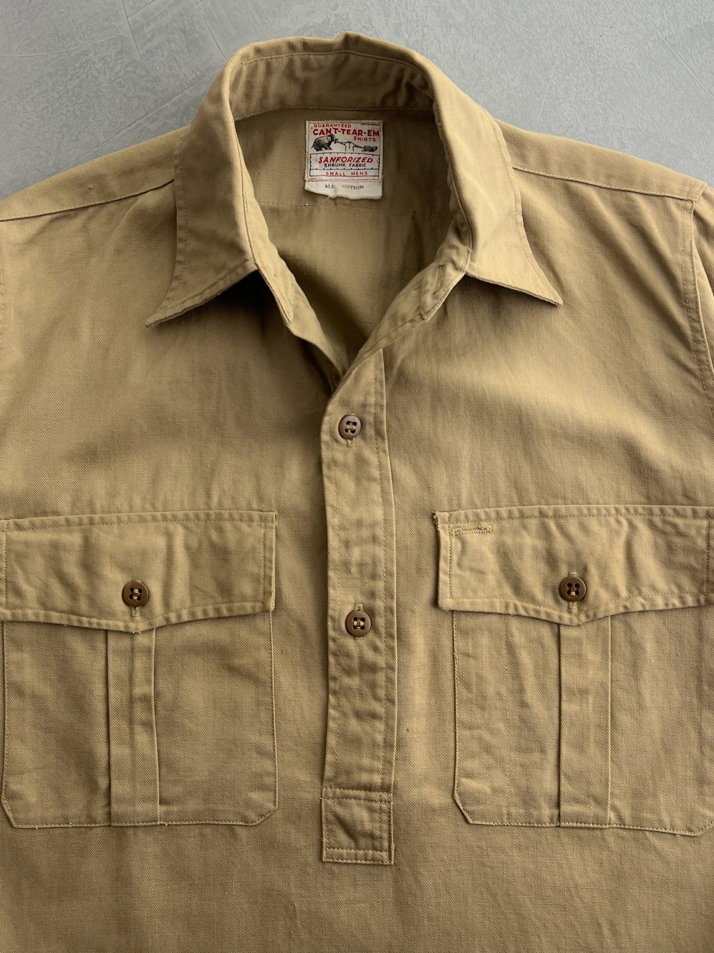 50's CAN'T-TEAR-EM Work Shirt [S/M]