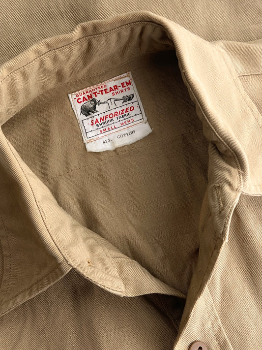 50's CAN'T-TEAR-EM Work Shirt [S/M]