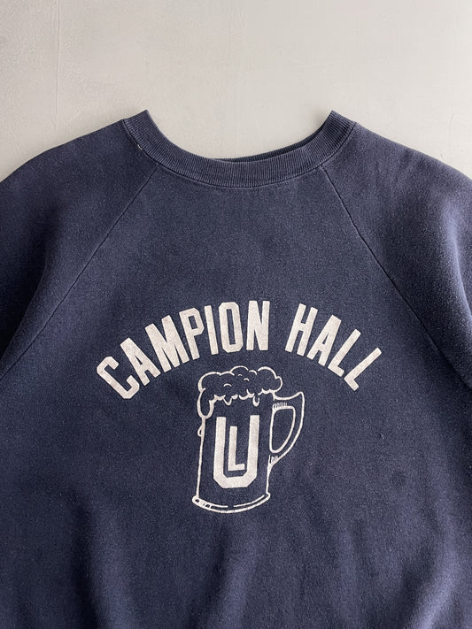 60's Champion Hall Flock Print Sweatshirt [L]