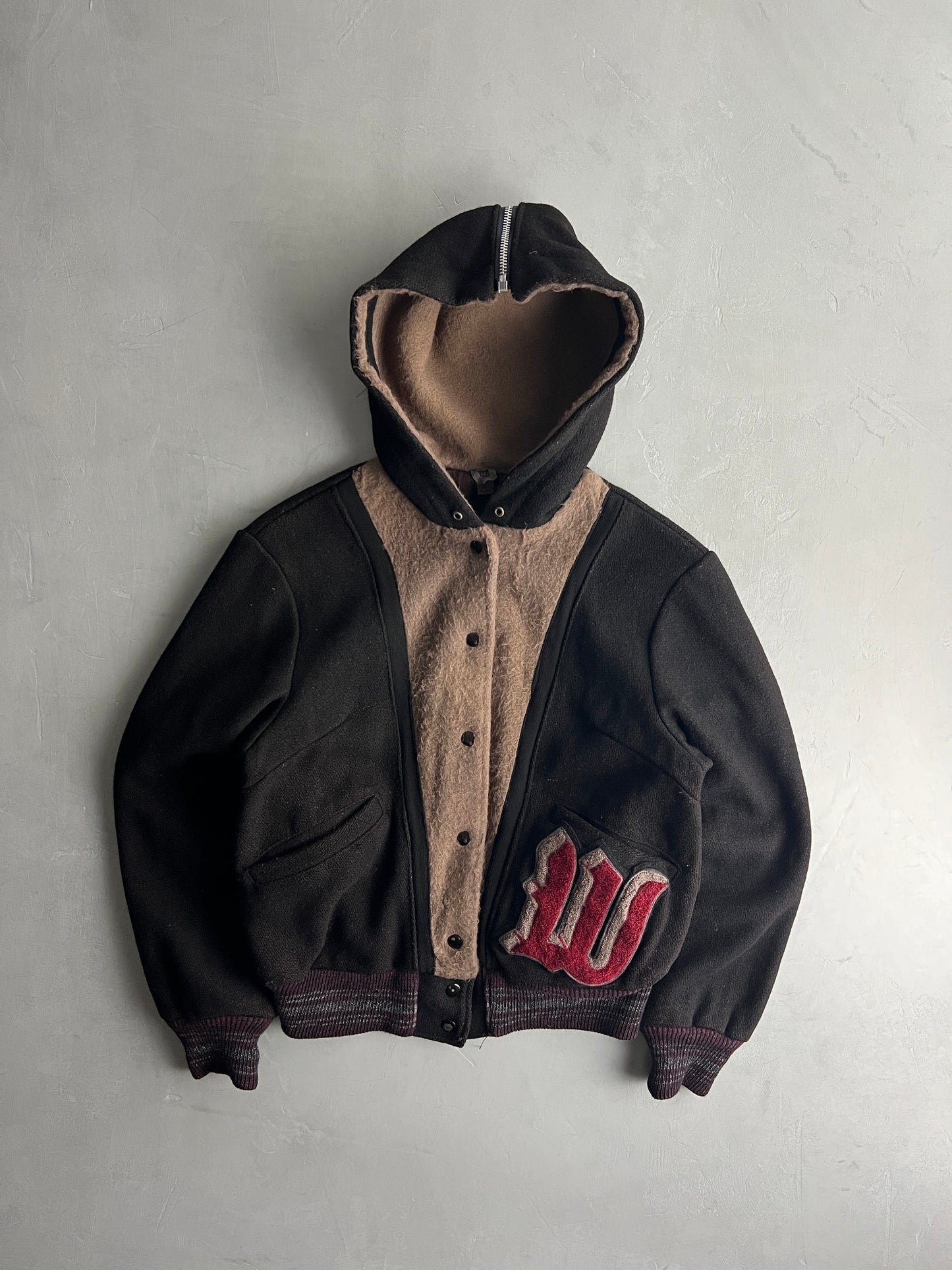 Overdyed Hooded Varsity Jacket [S]