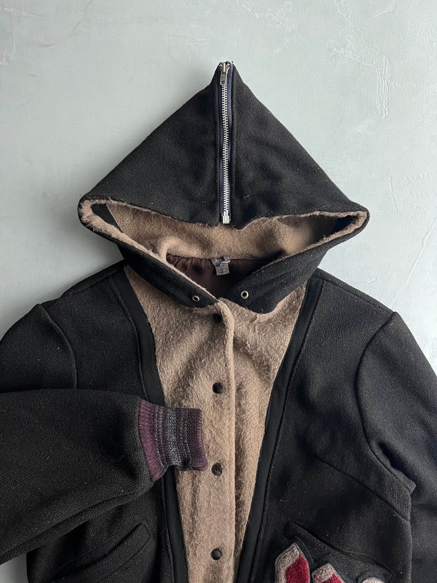 Overdyed Hooded Varsity Jacket [S]