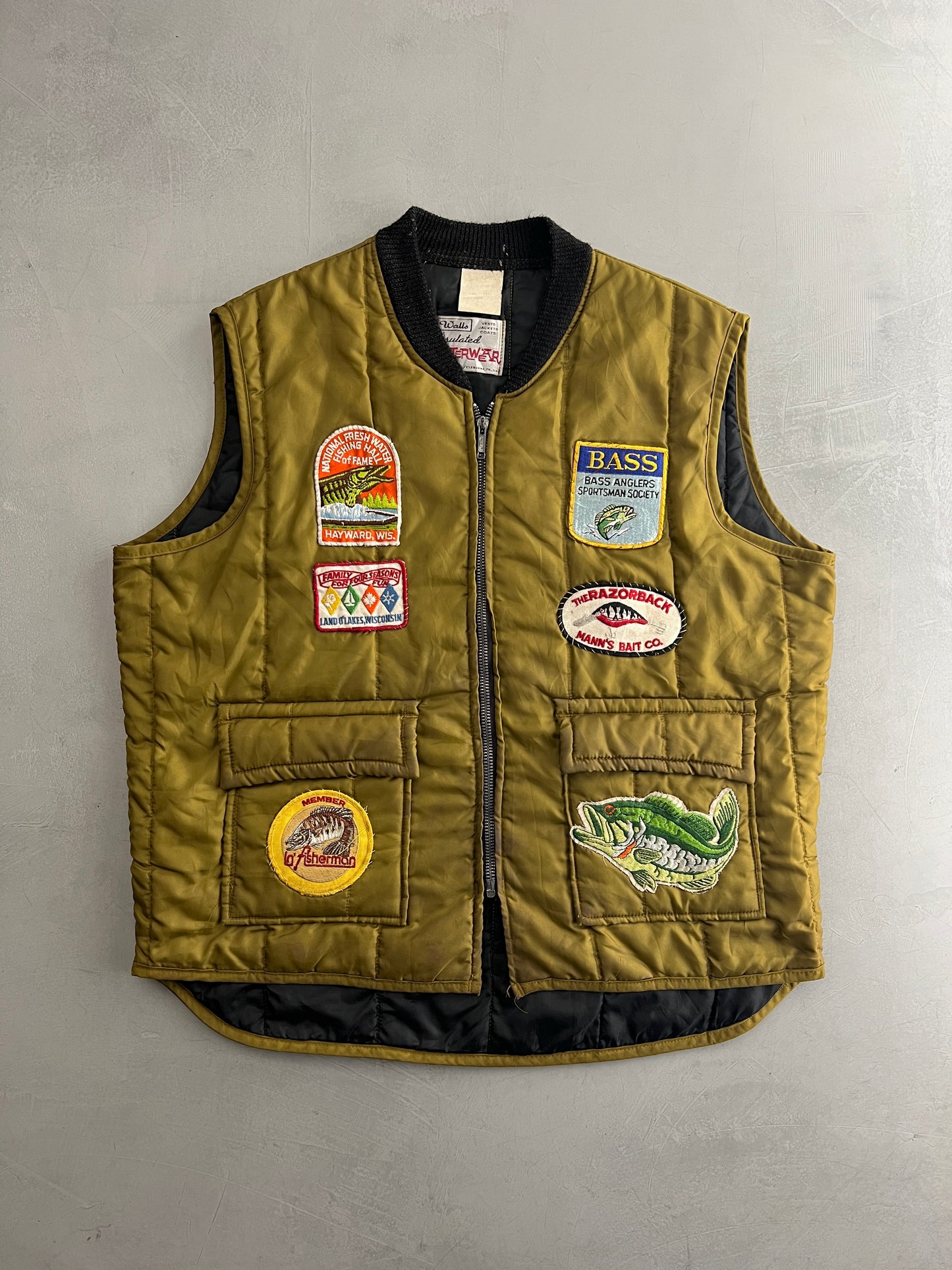 Patched Fishing Down Vest [L]