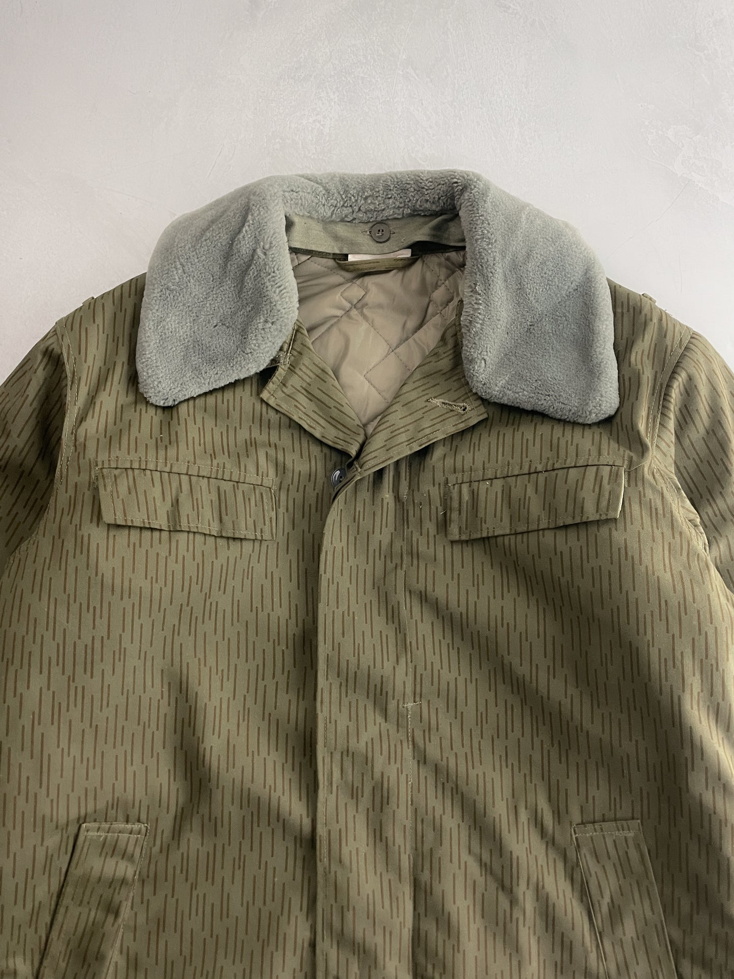 Quilt Lined East German Rain Camo Jacket [L]