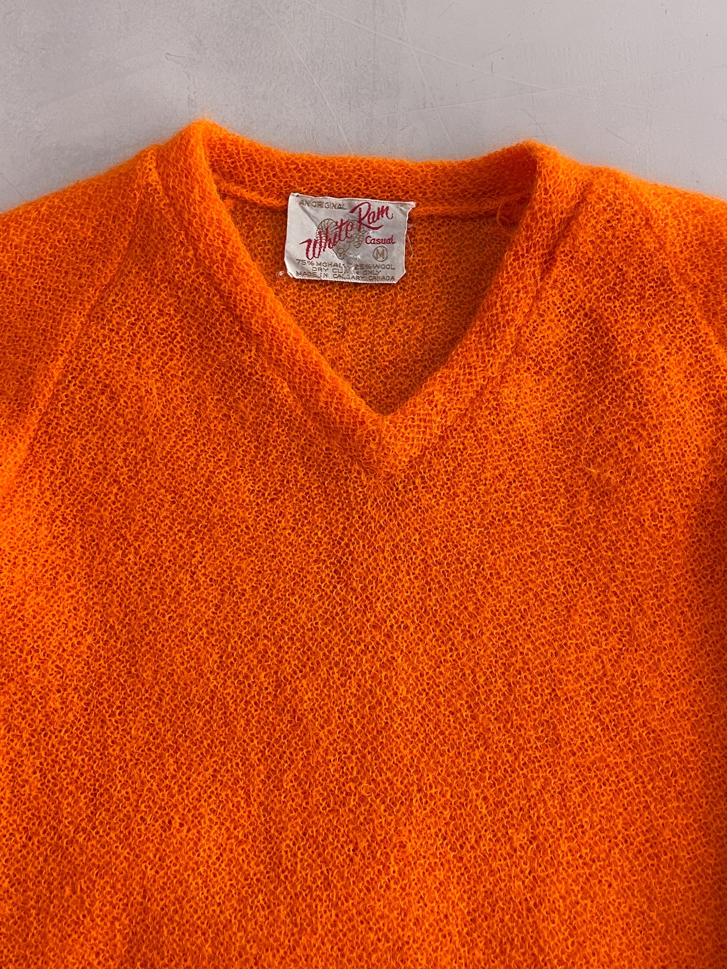 60's White Ram Mohair Sweater [M]