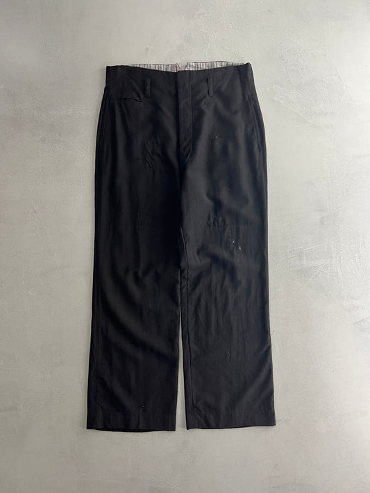 Buckle Back Japanese Wool Pants [32"]