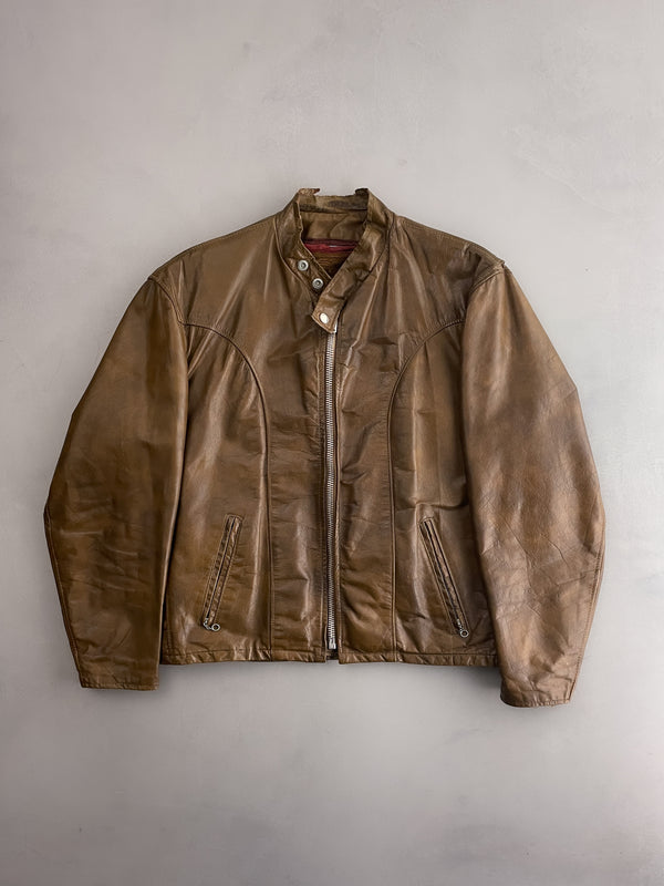 70's Cycle Rider Motorcycle Jacket w Liner [M/L]