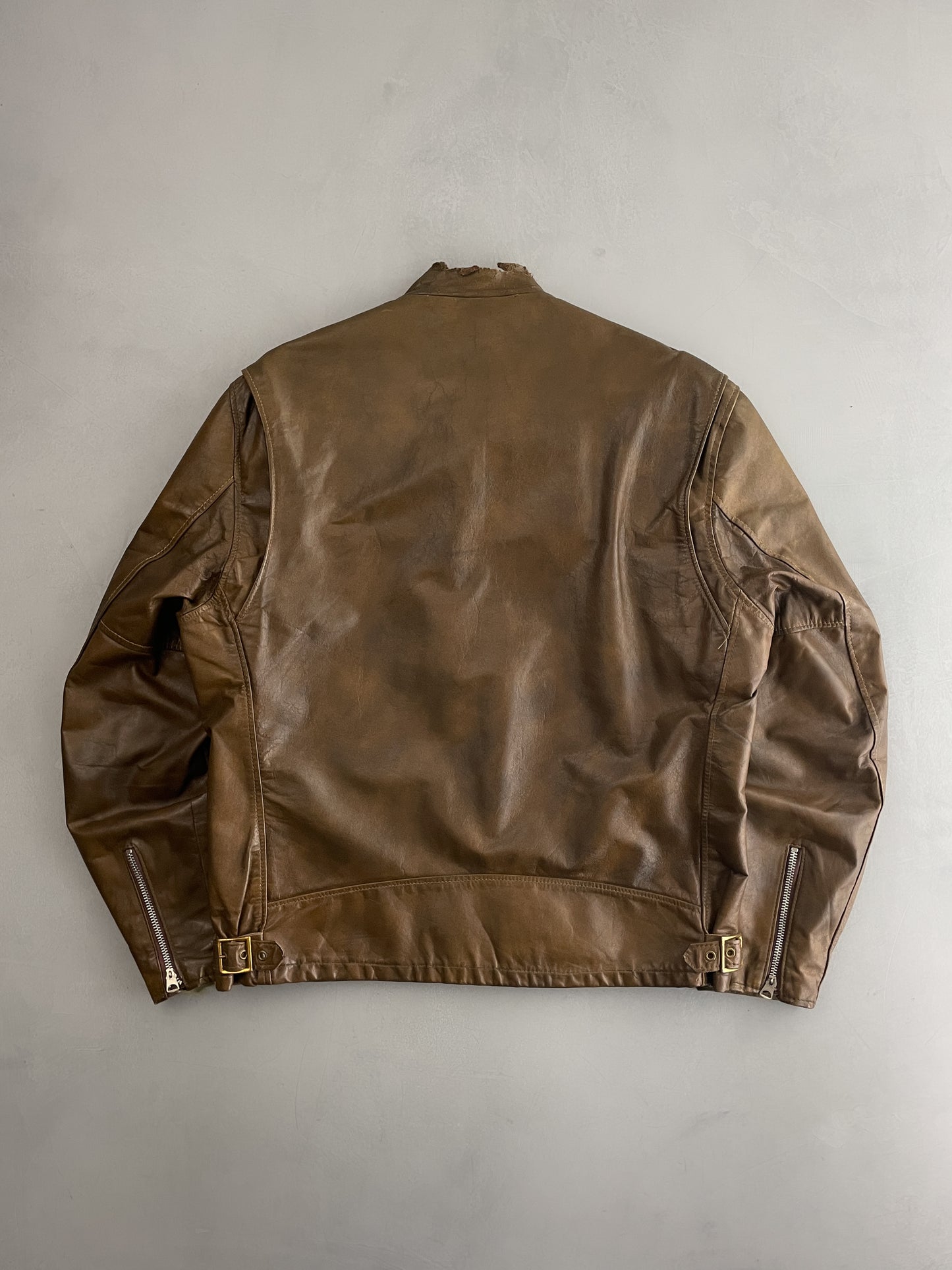 70's Cycle Rider Motorcycle Jacket w Liner [M/L]