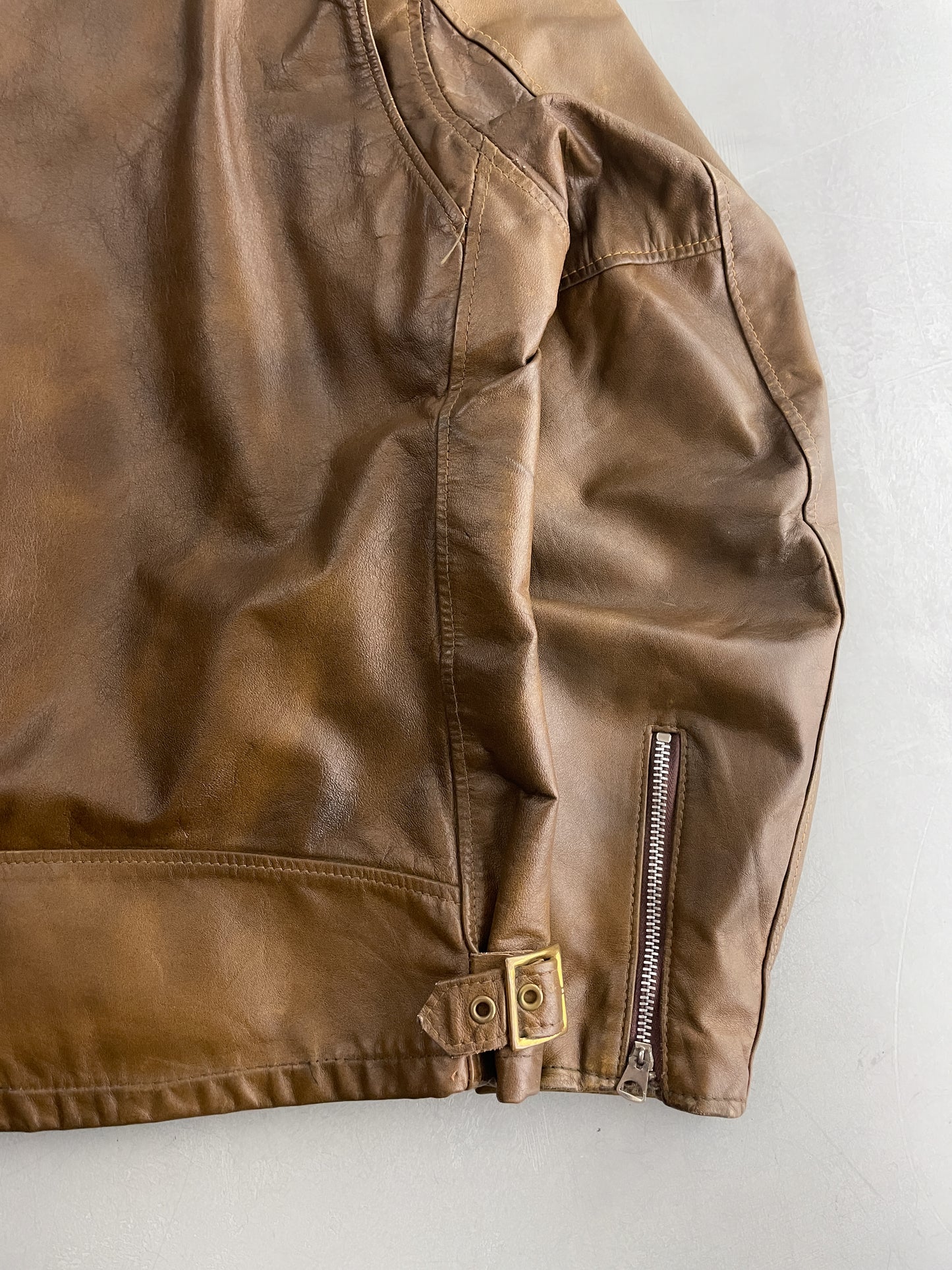 70's Cycle Rider Motorcycle Jacket w Liner [M/L]