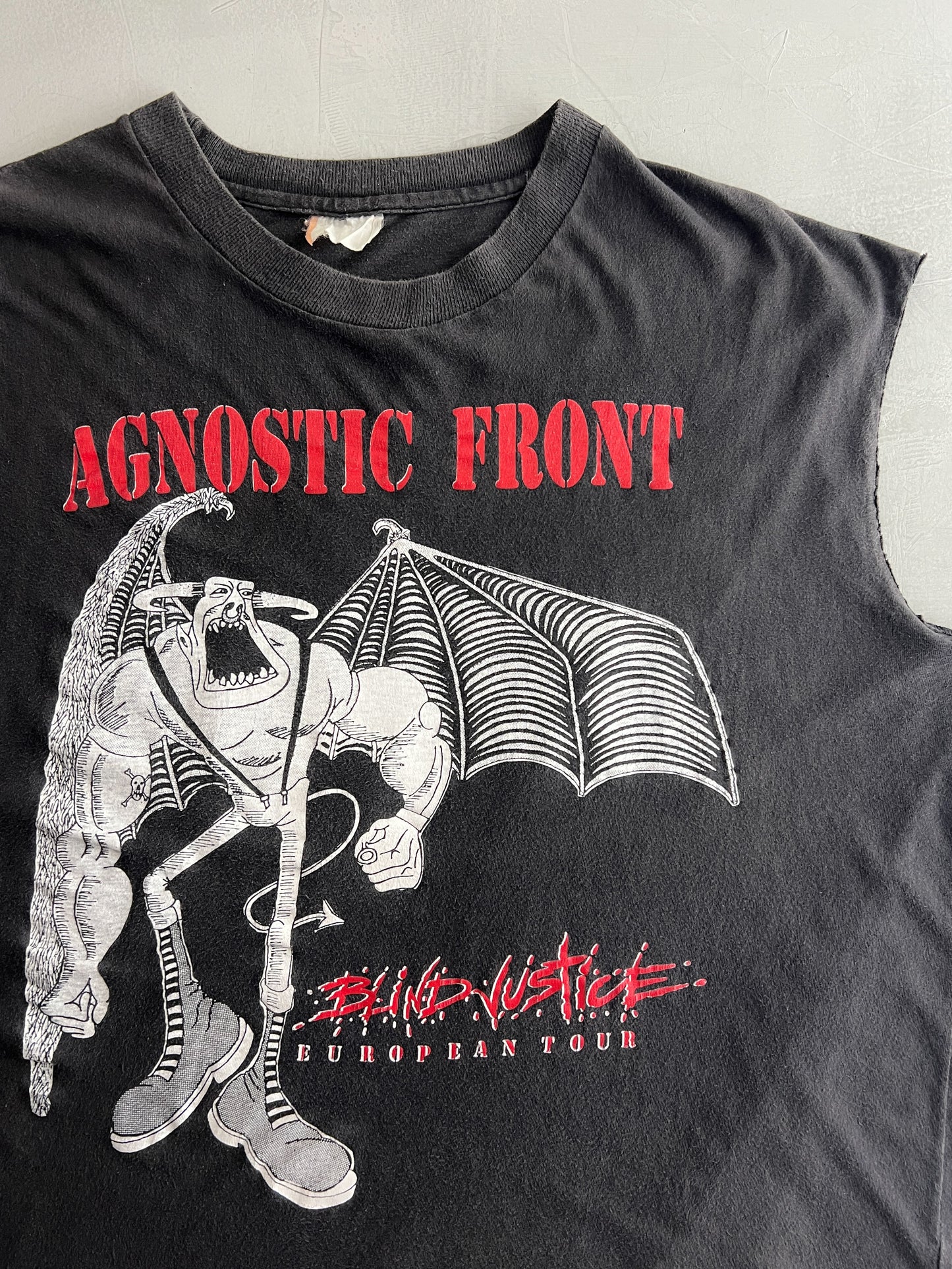 '92 Agnostic Front 'Blind Justice' European Tour Tee [L/XL]