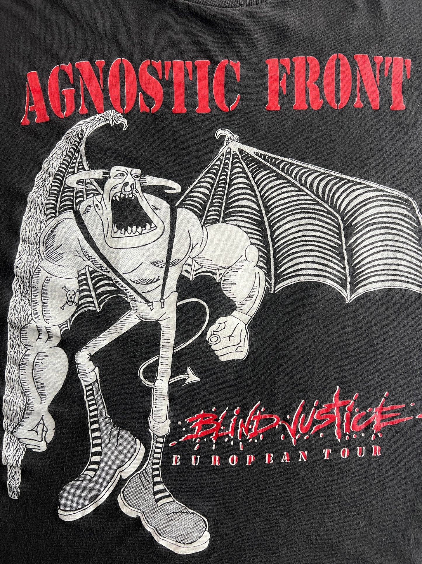 '92 Agnostic Front 'Blind Justice' European Tour Tee [L/XL]